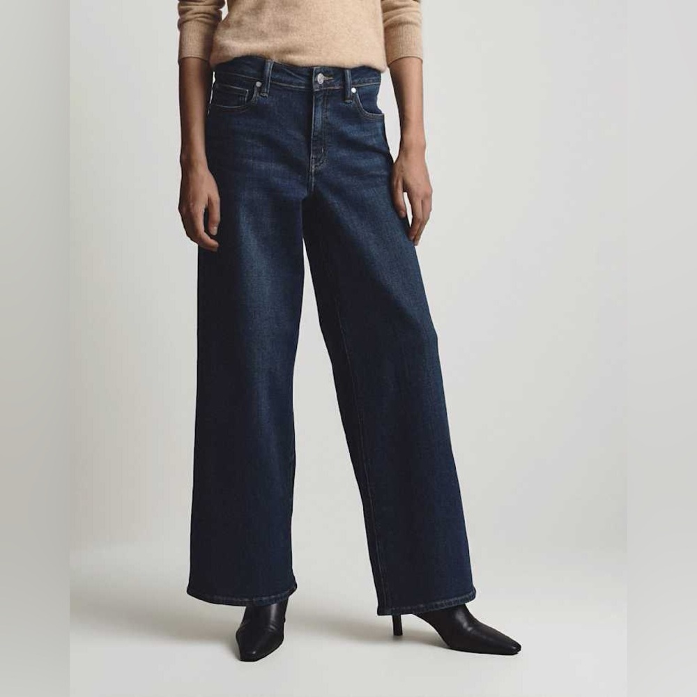 Quince Bella Stretch Relaxed Straight Jeans Stormy Blue Wash US 24 Sustainable - Picture 10 of 10